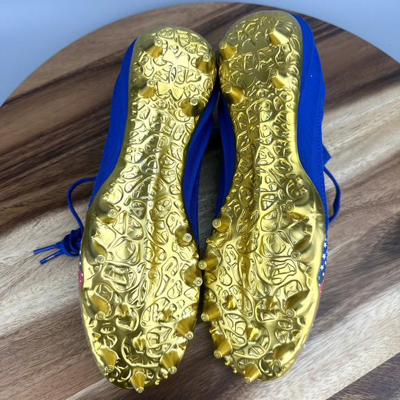 Under Armour Blur 2 MC Men\'s Size 13 Football Cleats USA Blue Gold 3027307-400